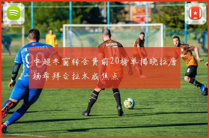 中超冬窗转会费前20榜单揭晓拉唐杨希拜合拉木成焦点